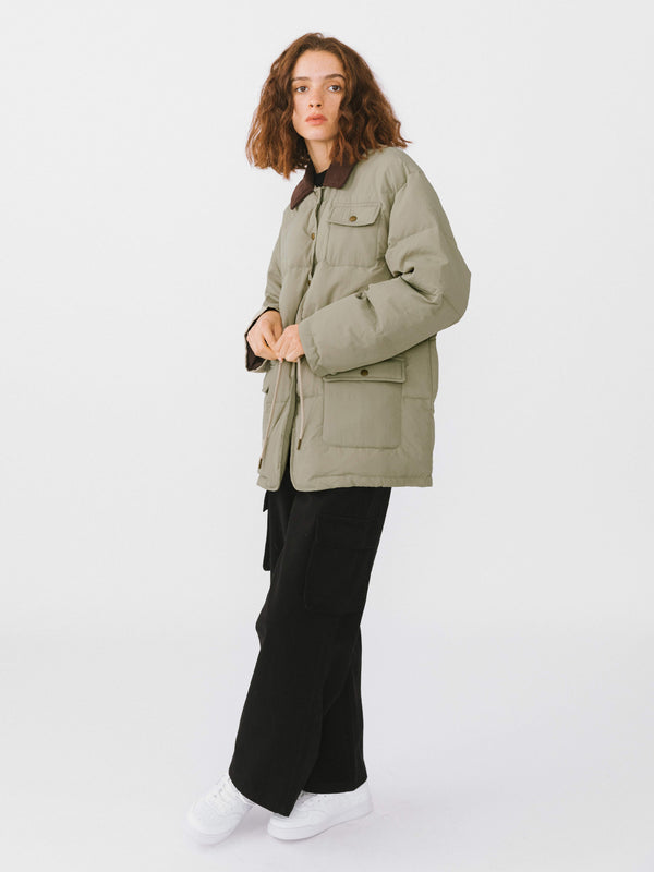 Cubic Cargo Down Coat Green
