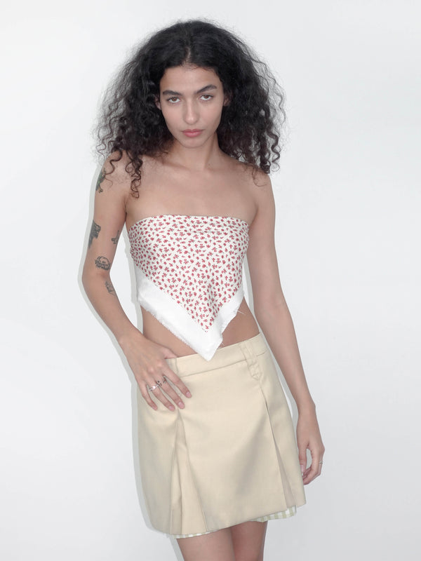 Cubic Checkered Peekaboo Mini Skirt Yellow