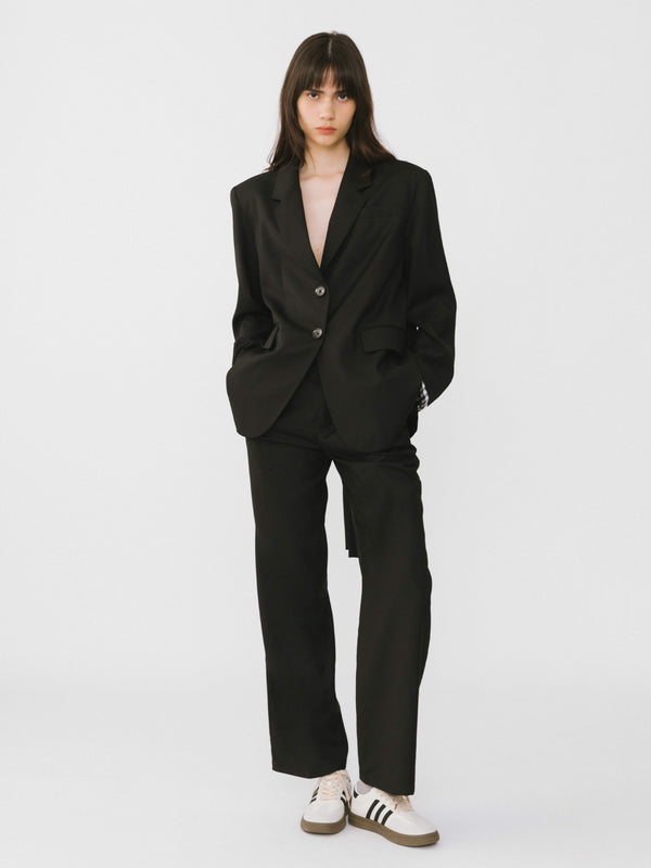 Cubic Checkered Peekaboo Tailored Trousers Khaki