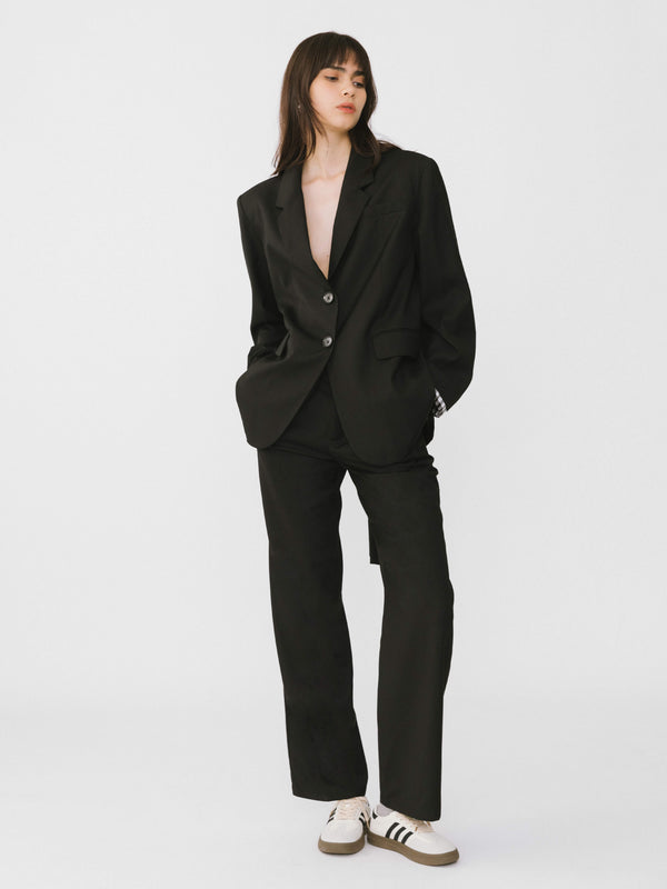 Cubic Checkered Peekaboo Tailored Trousers Khaki