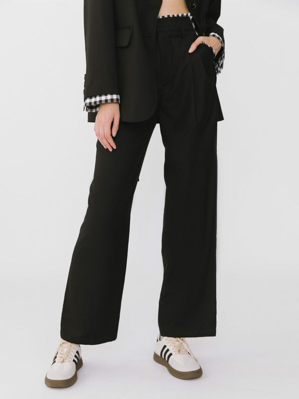 cubic Checkered Peekaboo Tailored Trousers Khaki