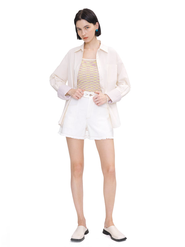 Cubic Classic Shirt With Turn-Up Cuffs Wheat