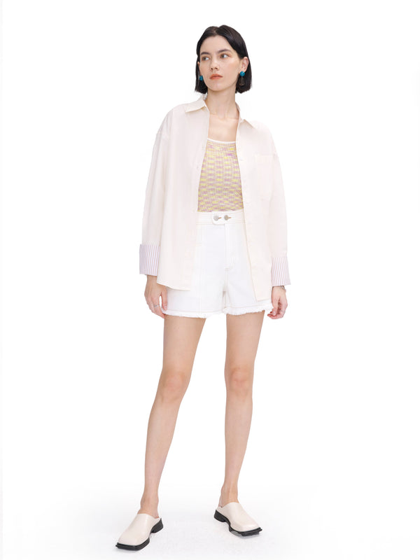 Cubic Classic Shirt With Turn-Up Cuffs Wheat