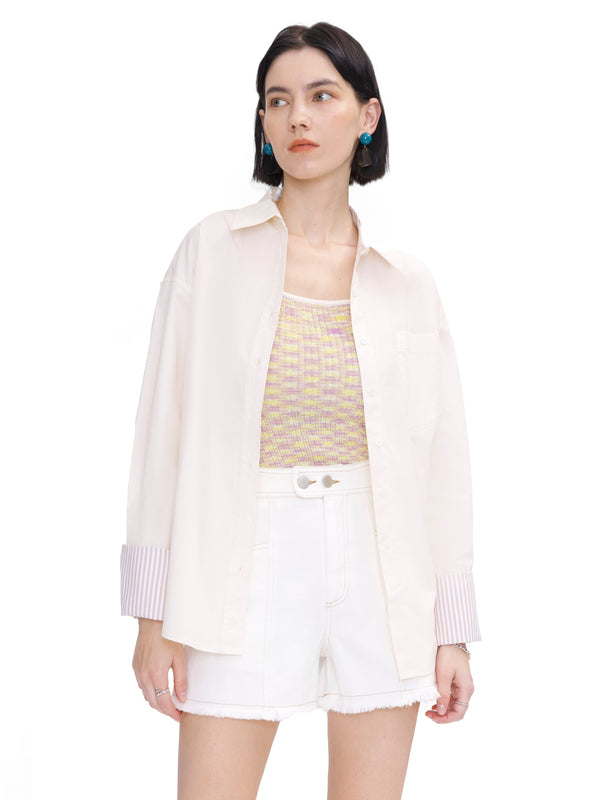 cubic Classic Shirt with Turn-Up Cuffs Wheat