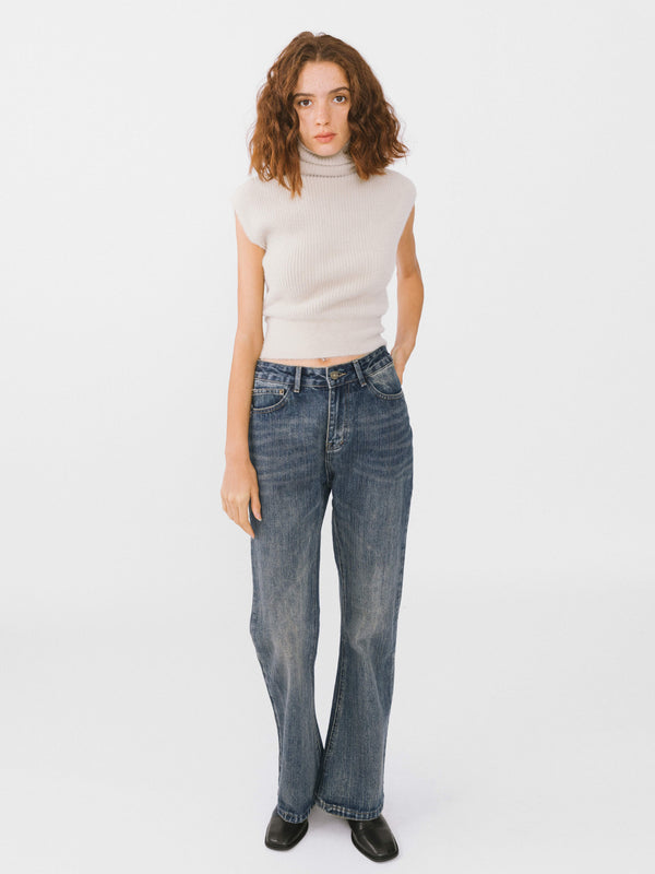 Cubic Classic Straight Leg Denim Jeans Denim Blue