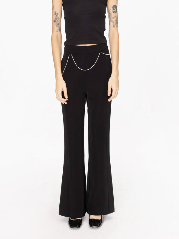 Cubic Classic Tailored Flared Trousers Black