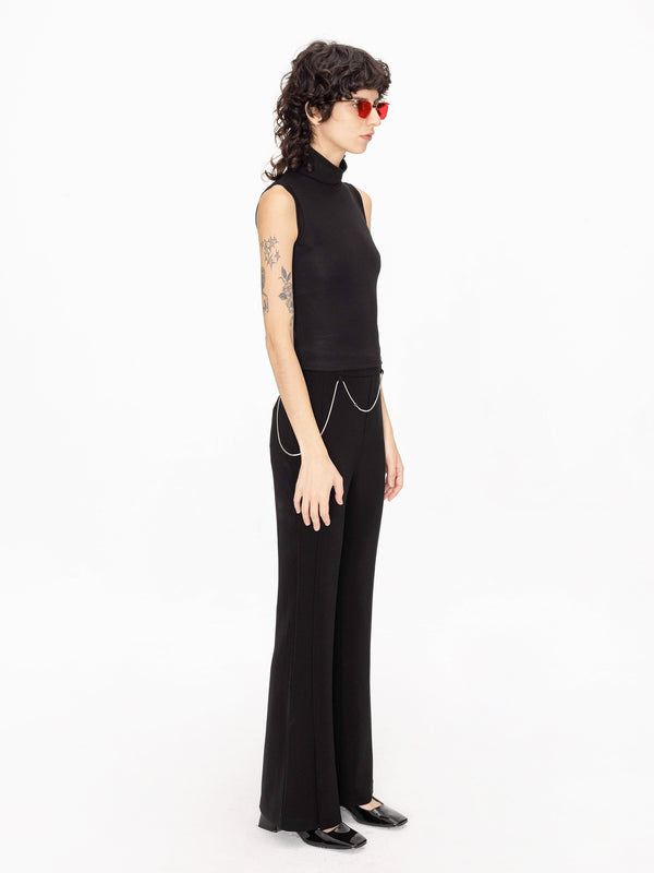 Cubic Classic Tailored Flared Trousers Black