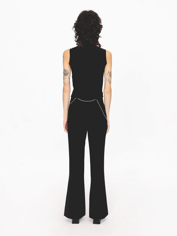 Cubic Classic Tailored Flared Trousers Black