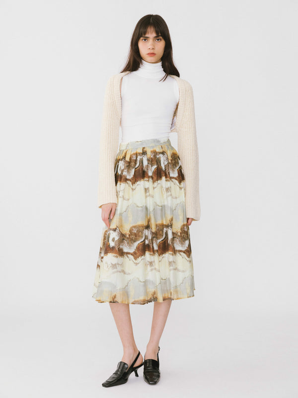 Cubic Coast Printed Pleated Skirt Sienna