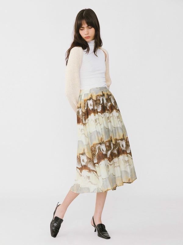 cubic Coast Printed Pleated Skirt Sienna