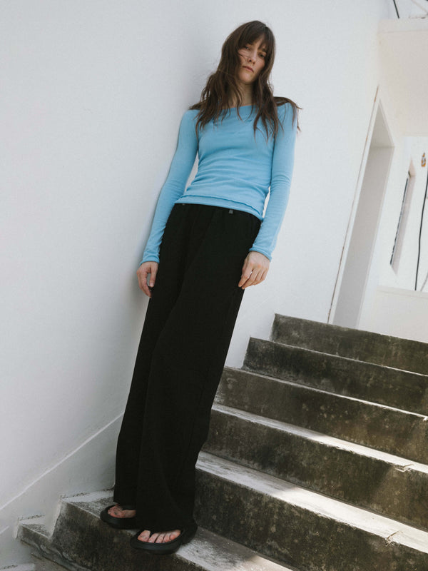 Cubic Colorblock Casual Straight Trousers DimGray