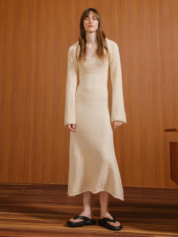 Cubic Cropped Knit Top With Cotton Blend Wheat