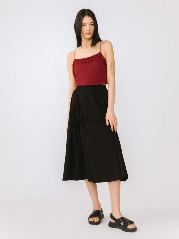 Cubic Cropped Tassel Trimmed Cami Top Blue