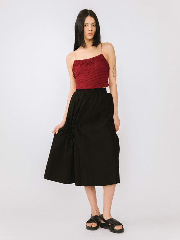 Cubic Cropped Tassel Trimmed Cami Top Blue