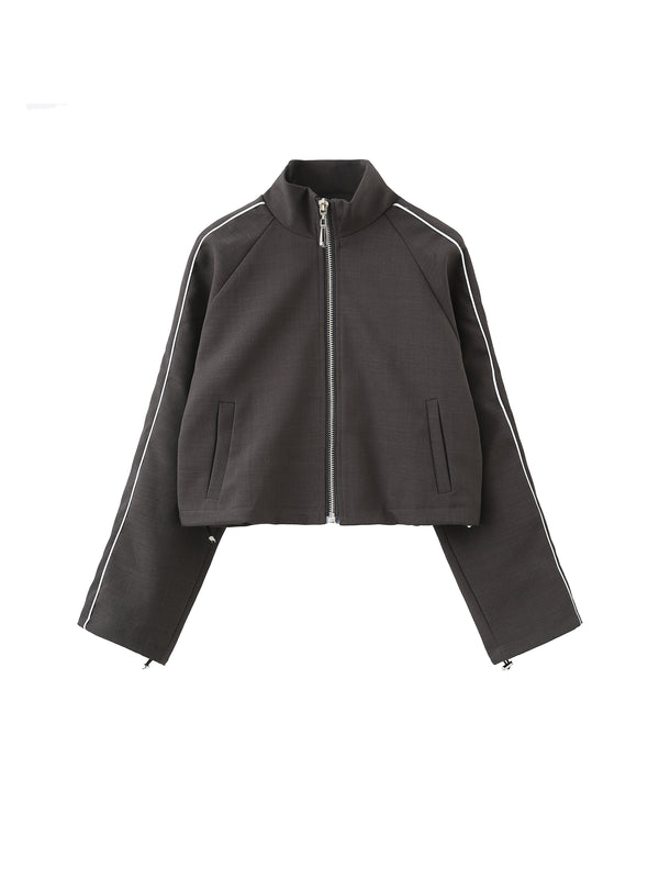 Cubic Cropped Zip Up Jacket DarkGray