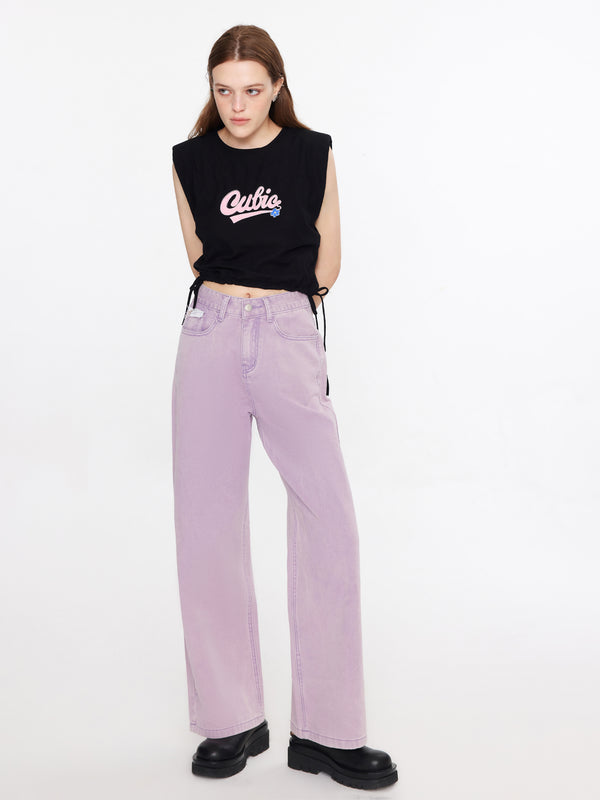 Cubic Cubic Power Shoulder Top Pink