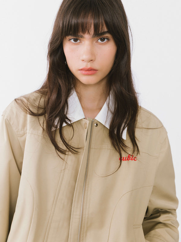Cubic Cubic Varsity Jacket Tan
