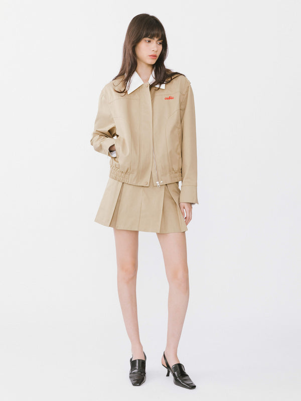 Cubic Cubic Varsity Jacket Tan