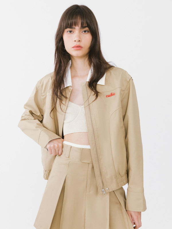 cubic Cubic Varsity Jacket Tan