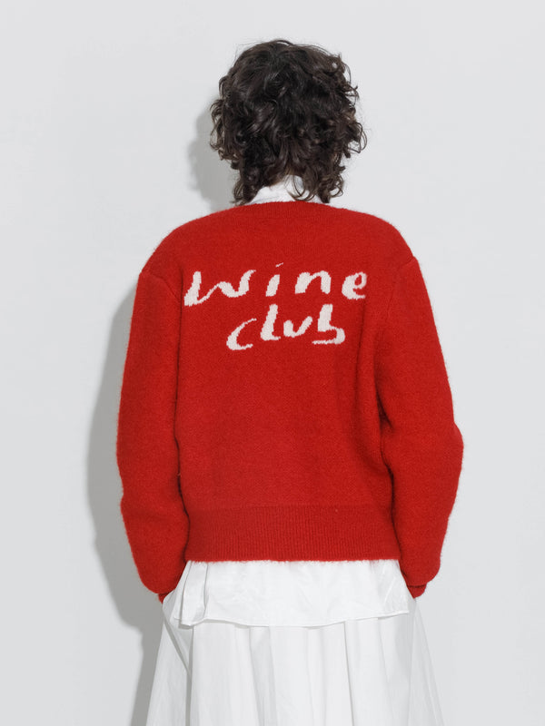 Cubic "CUBIC WINE CLUB" Cardigan FireBrick