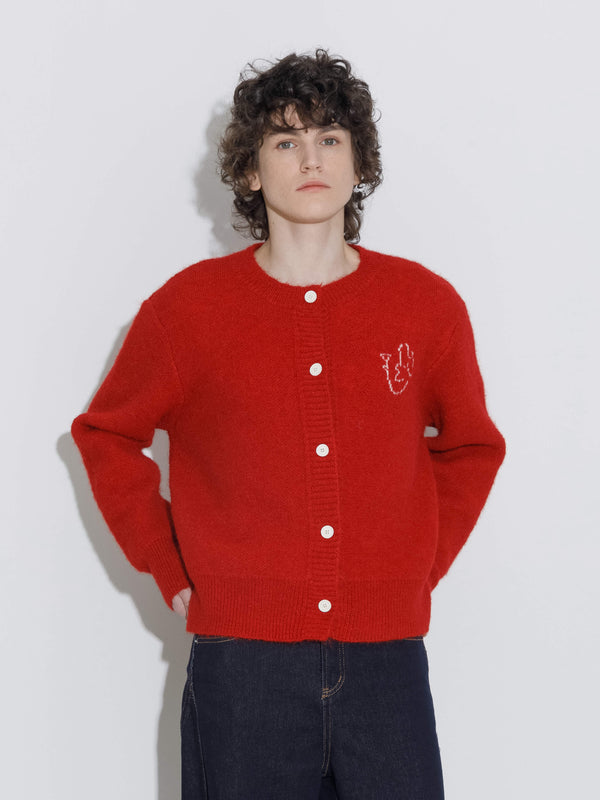 Cubic "CUBIC WINE CLUB" Cardigan FireBrick