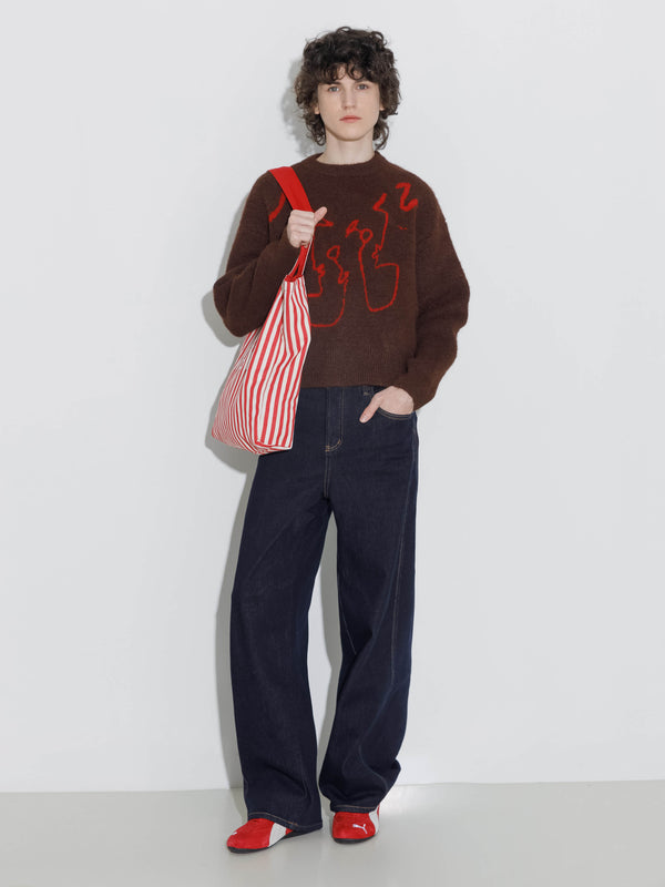 Cubic "CUBIC WINE CLUB" Sweater SaddleBrown