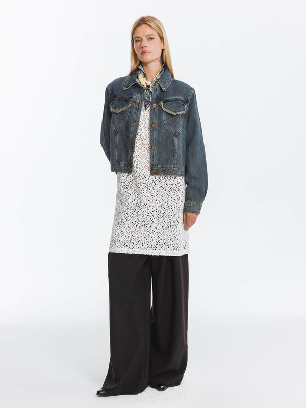 Cubic Dark Short Denim Jacket SteelBlue