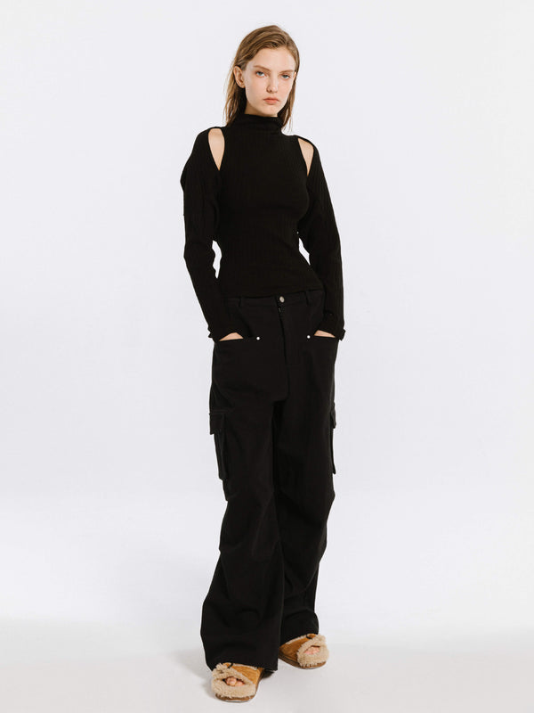 Cubic Detachable Knit Long Sleeve Top Sienna