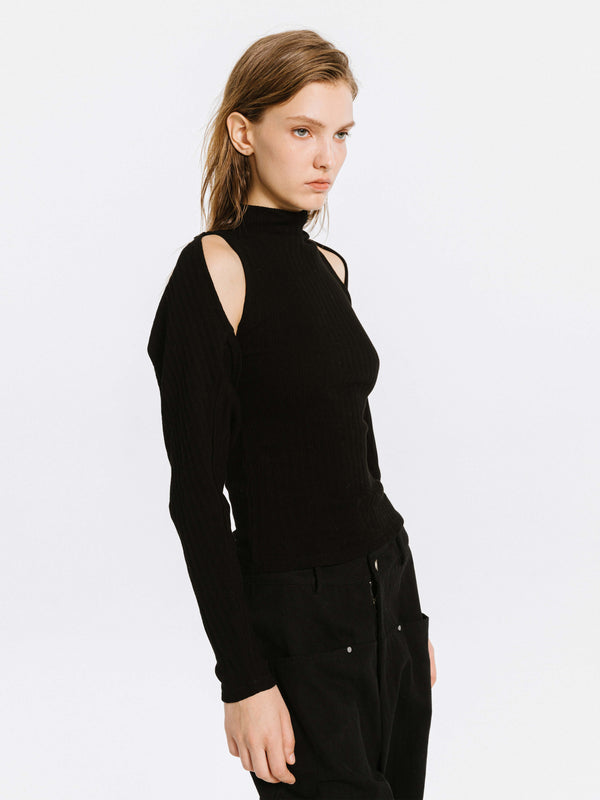 Cubic Detachable Knit Long Sleeve Top Sienna