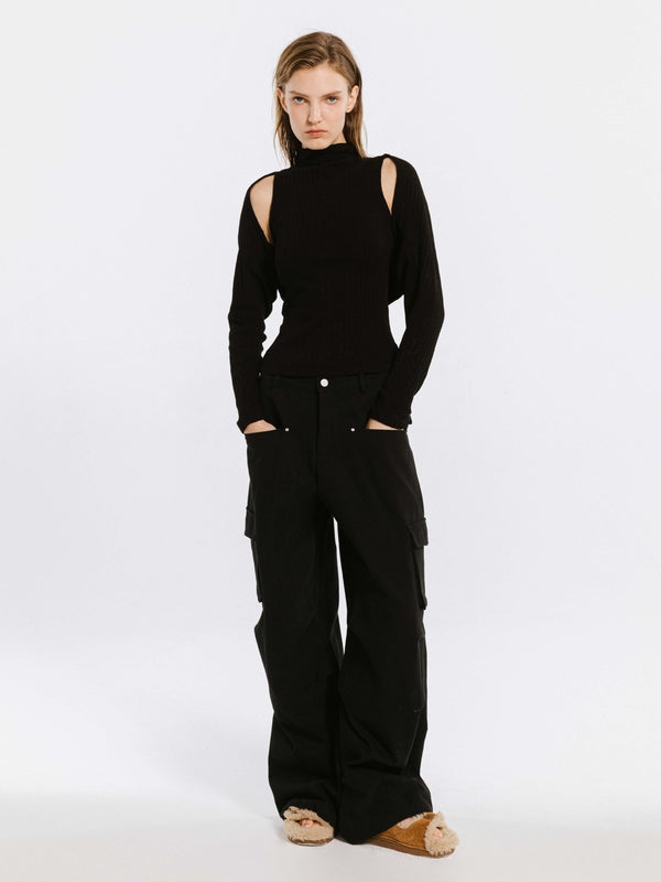 cubic Detachable Knit Long Sleeve Top Sienna