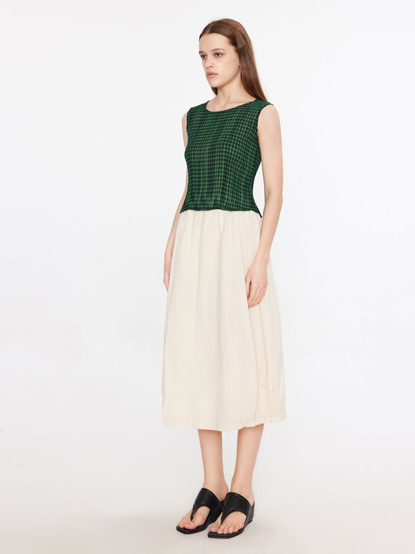 Cubic Elasticated Waist A-line Midi Skirt Black