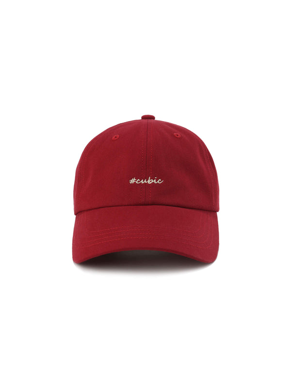 cubic CUBIC Embroidered Solid Color Baseball Cap Red