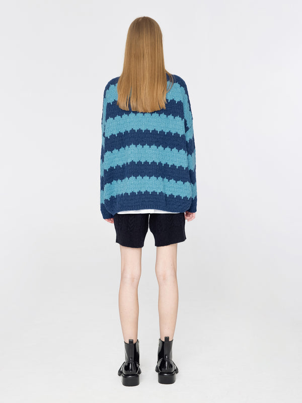 Cubic Fishbone Knit Shorts Gray