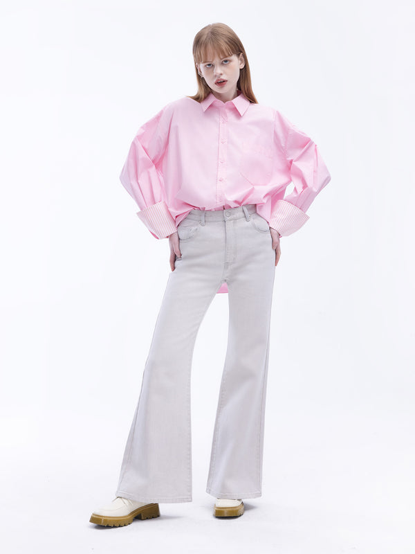 cubic Flared Skinny Jeans Light Blue