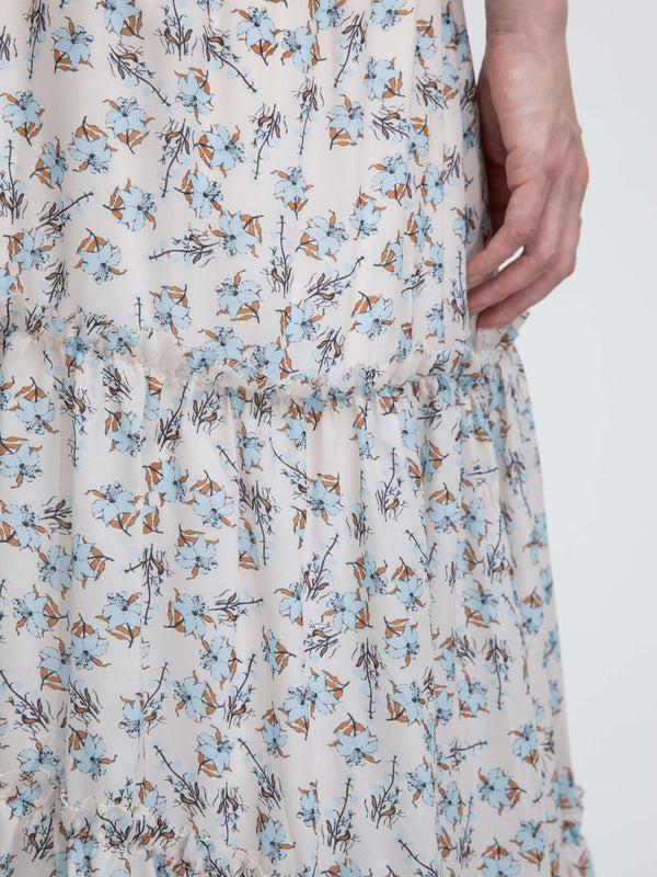 Cubic Floral Print Maxi Skirt Floral