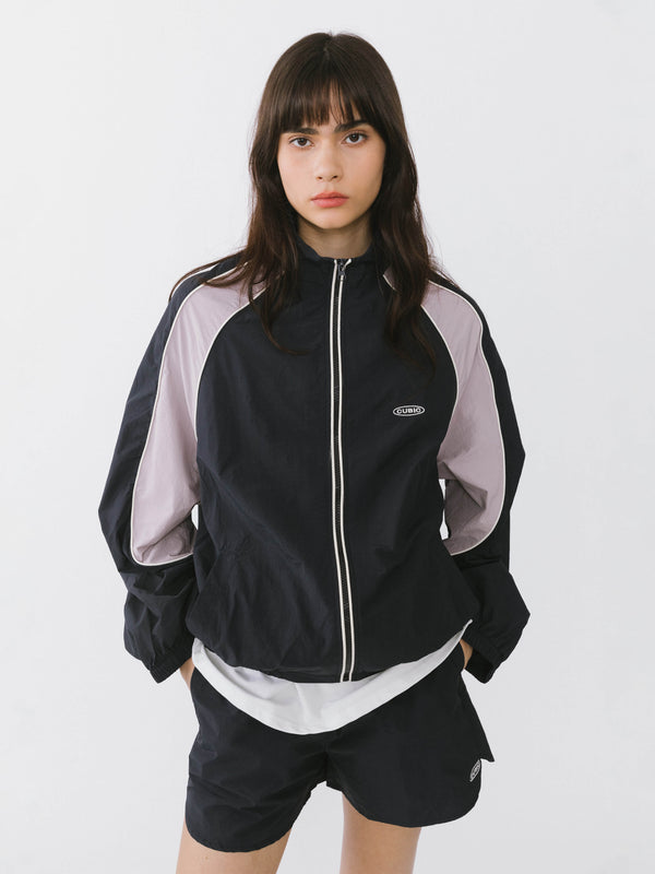 cubic Full Zip Up Sports Jacket Navy
