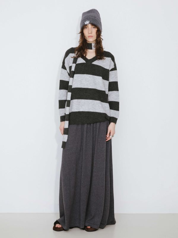 Cubic Gray Loose A-line Skirt Gray