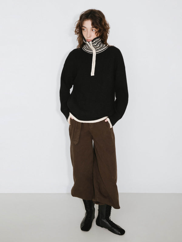 Cubic Half-Zip Sweater Black