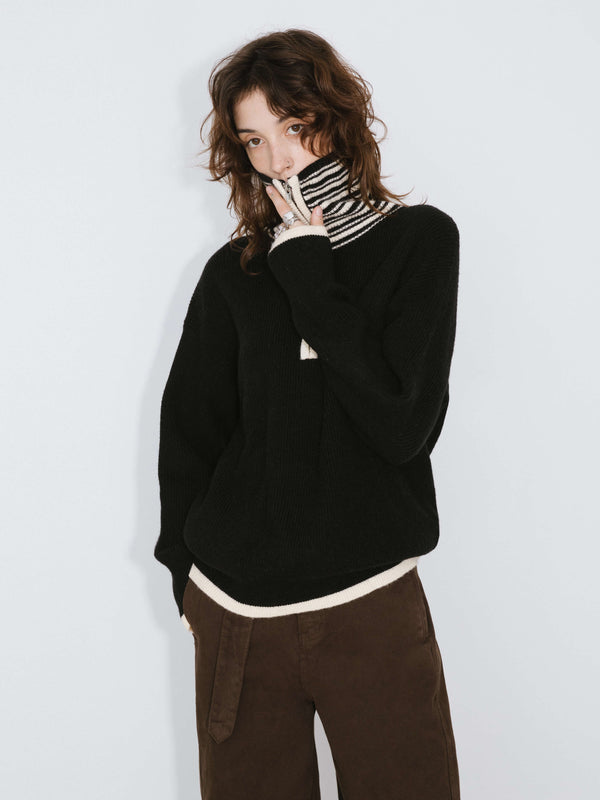 Cubic Half-Zip Sweater Black