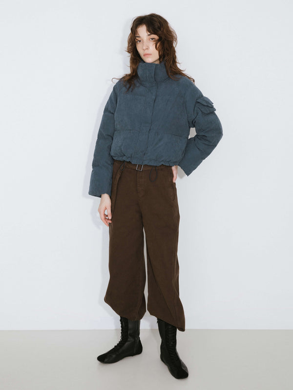 Cubic High Neck Short Puffer Down Coat Sienna