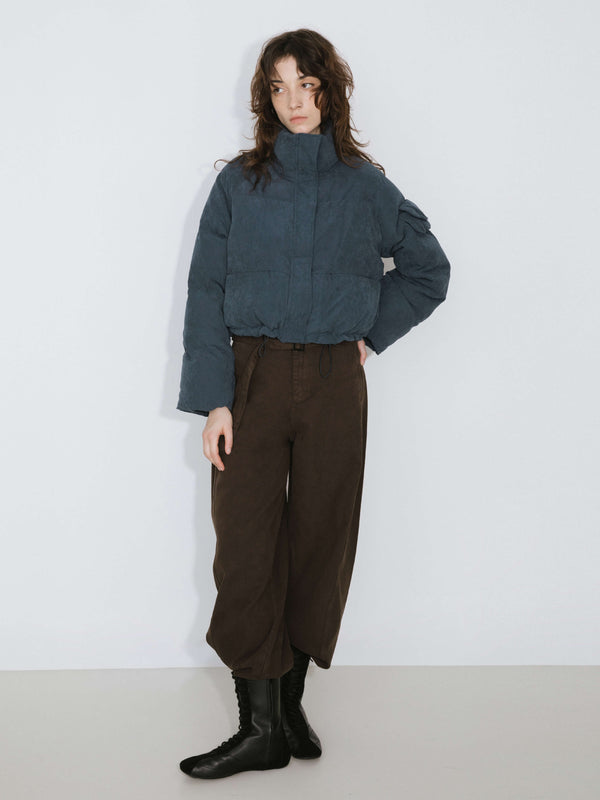 cubic High Neck Short Puffer Down Coat Sienna