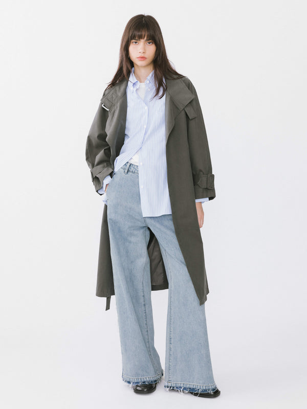 Cubic High Waist Barrel Leg Jeans Steel Blue