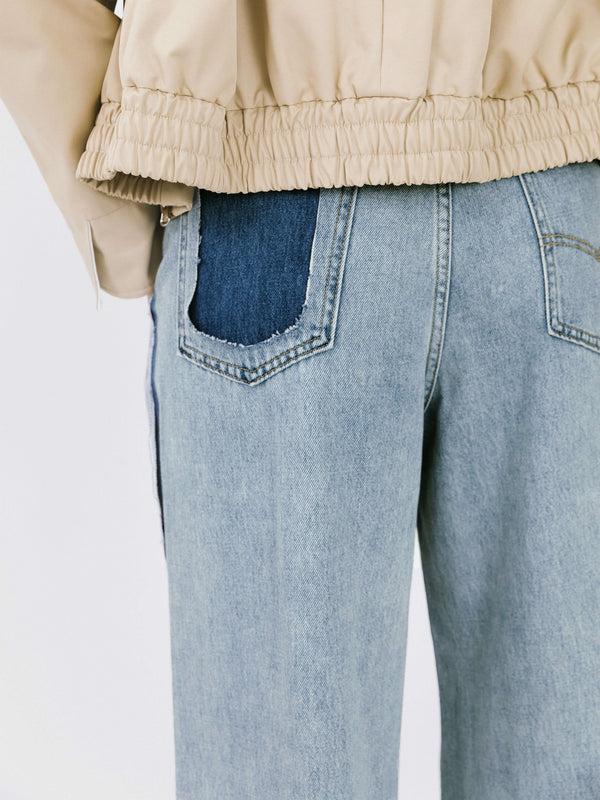 Cubic High Waist Barrel Leg Jeans Steel Blue
