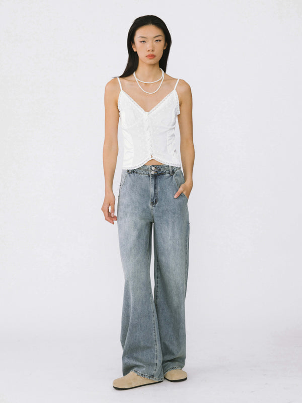 Cubic High Waist Oversized Jeans Blue