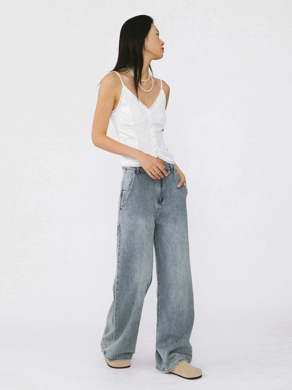 Cubic High Waist Oversized Jeans Blue