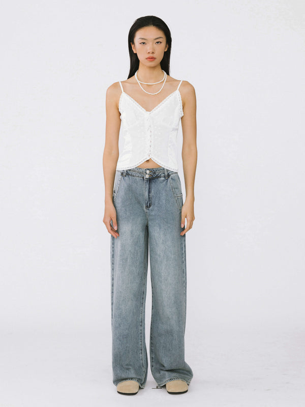 Cubic High Waist Oversized Jeans Blue