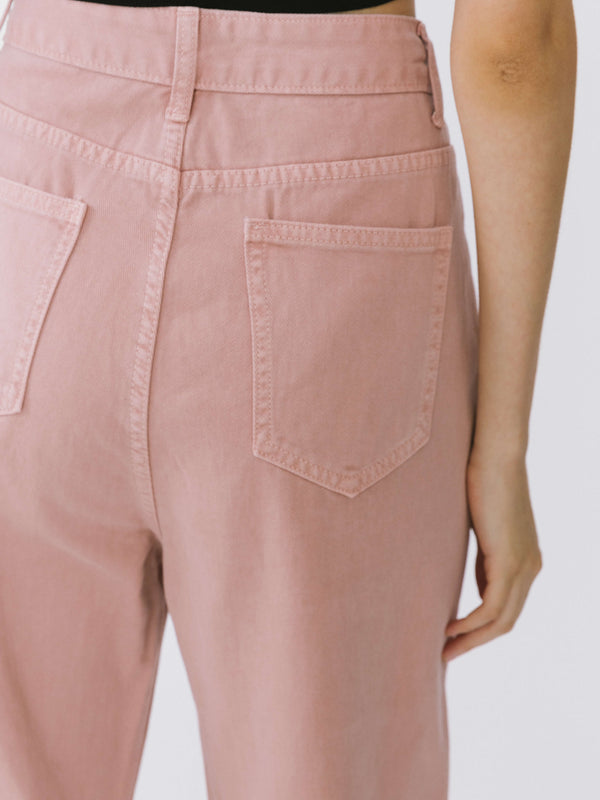 Cubic High Waisted Boyfriend Jeans Wheat