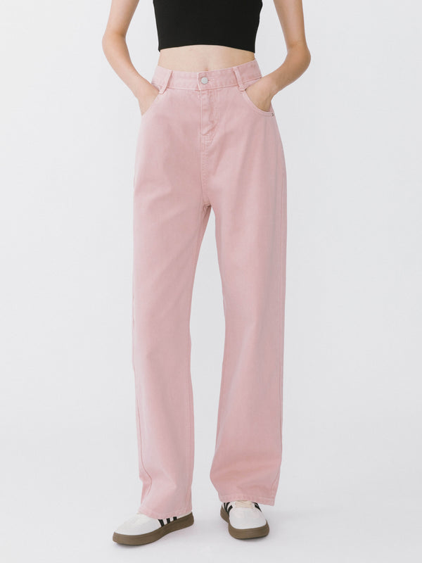 cubic High Waisted Boyfriend Jeans Wheat