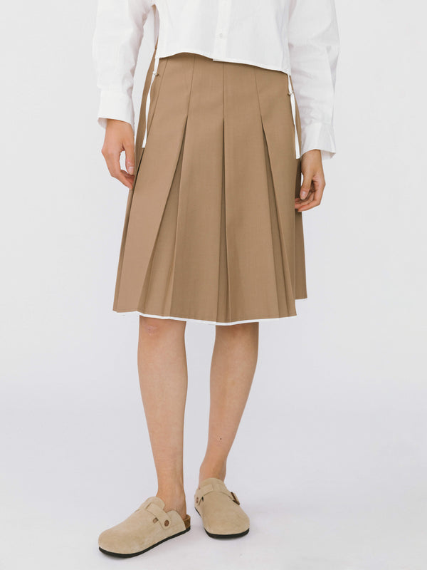 Cubic High Waisted Pencil Skirt Khaki