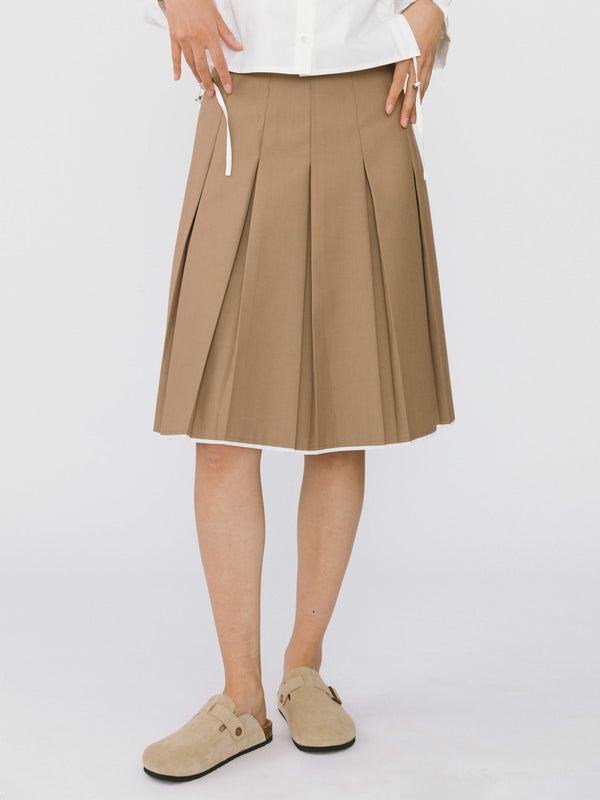 Cubic High Waisted Pencil Skirt Khaki